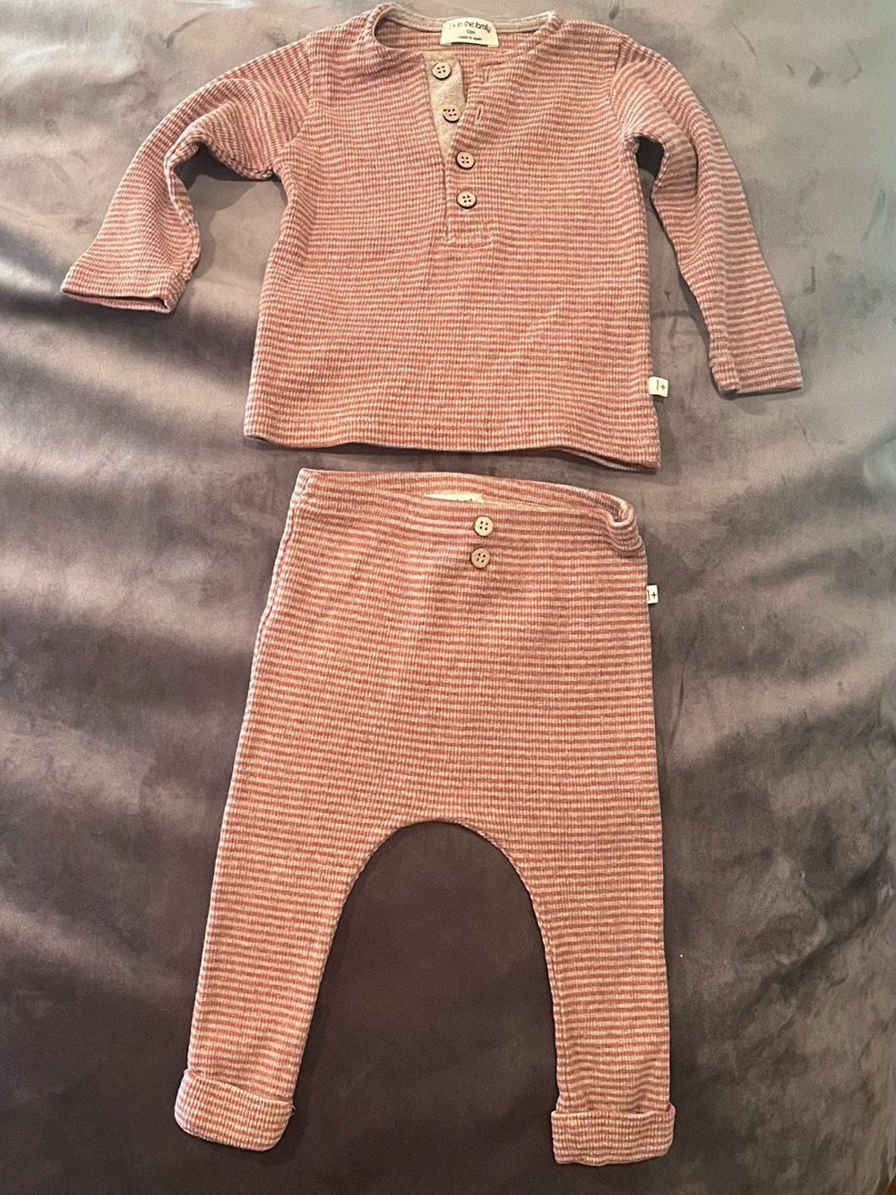 Cozy Striped Kids Pajama Set - Brown